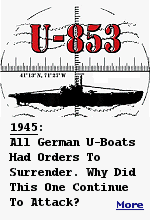 On her final patrol, U-853 was sent to harass United States coastal shipping. She destroyed USS Eagle 56 near Portland, Maine. Just days before Germany's surrender, U-853 torpedoed and sank the collier Black Point during the Battle of Point Judith. The day before Germany surrendered, American warships quickly found U-853 and sank her 7 nmi (13 km; 8.1 mi) east of Block Island, Rhode Island, resulting in the loss of her entire crew.